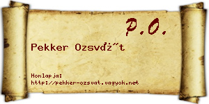 Pekker Ozsvát névjegykártya